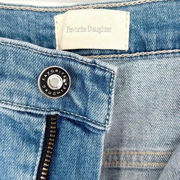 Favorite Daughter Jordie Wide Leg Jeans Sz 34 Long Super High Rise Blue Cotton - Picture 4 of 16